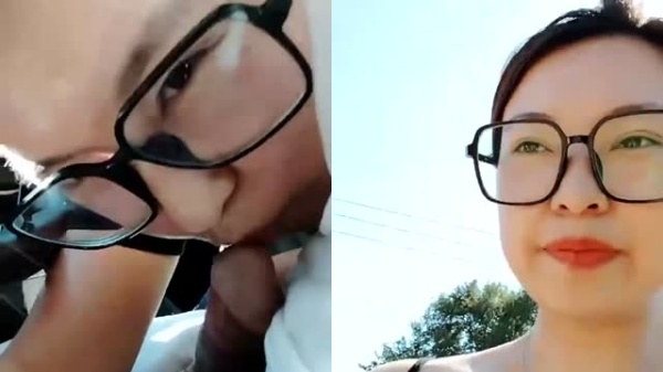韵味十足眼镜骚货！驾车户外野战！