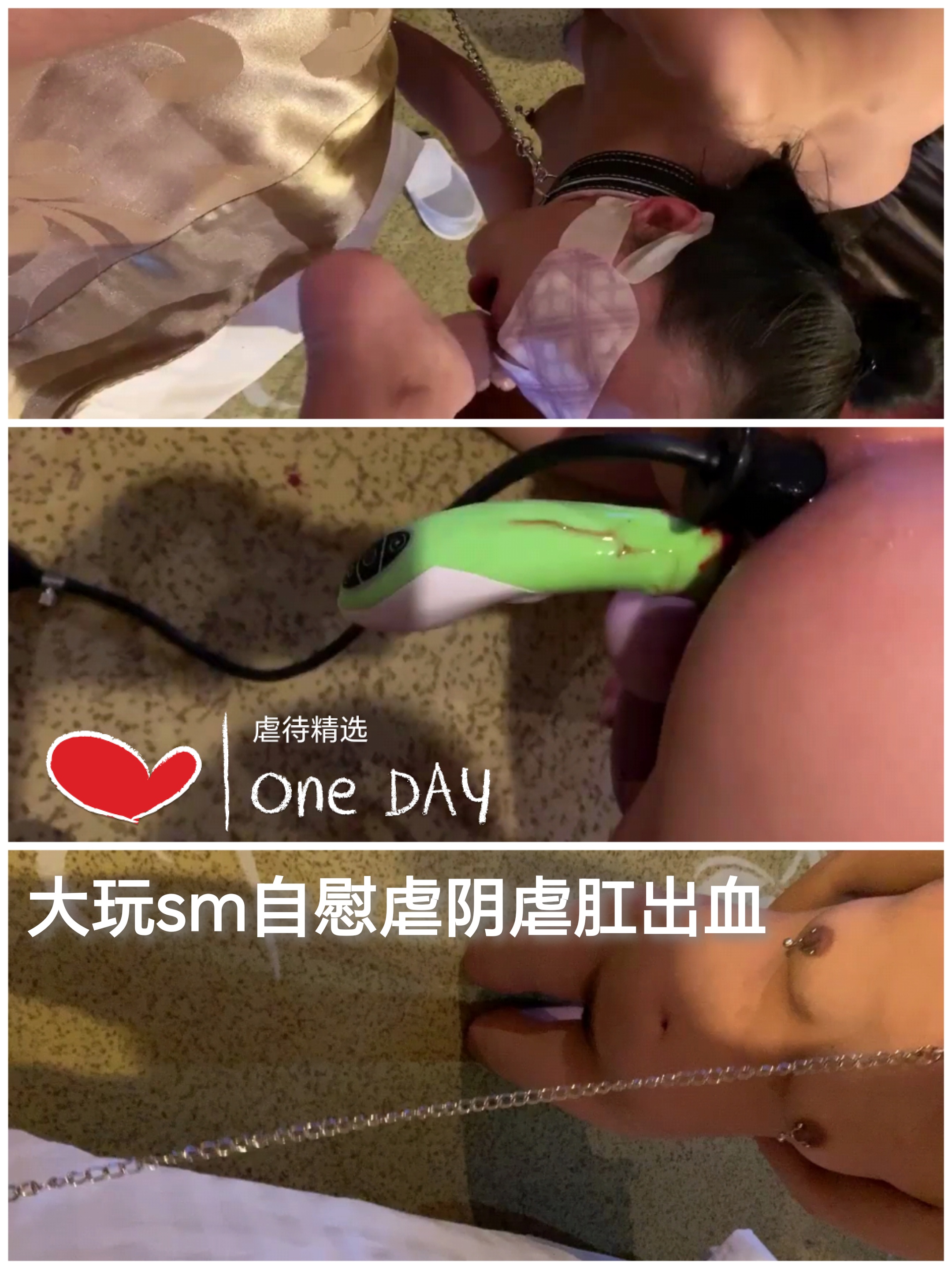 [SM调教]大玩sm自慰虐阴虐肛出血