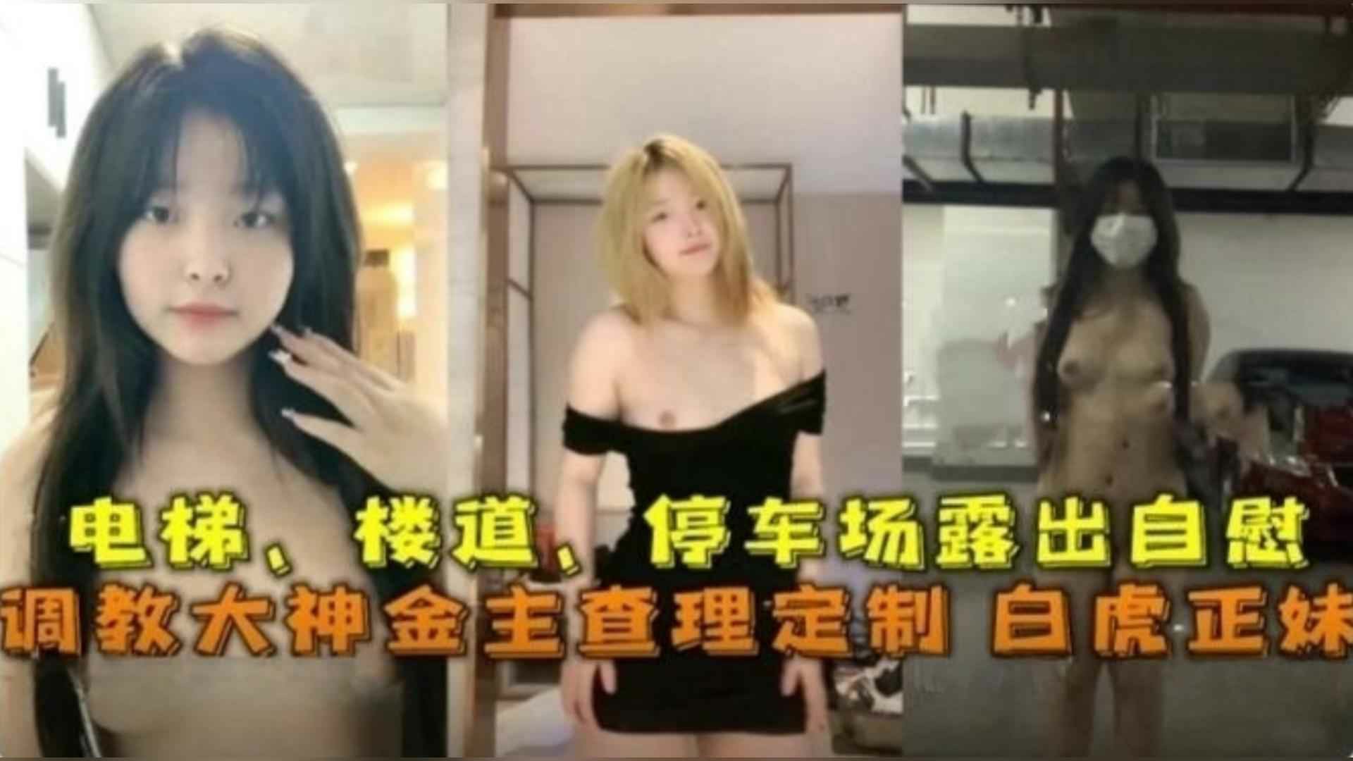 调教大神定制白虎正妹，电梯、楼道、停车场露出自慰