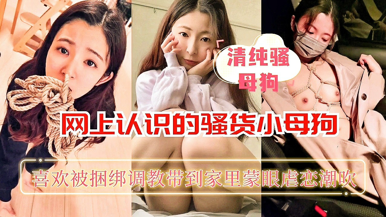 网上认识的骚货小母狗，喜欢被捆绑调教！