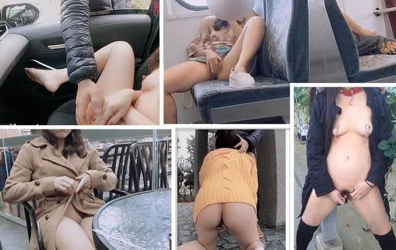 人妻2】贱狗停车场便利店列车车内裸体露出