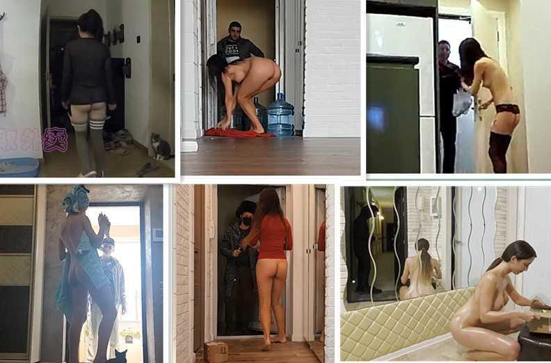 裸体拿外卖2】露出癖的骚母狗们不穿内衣甚至塞着跳蛋拿外卖