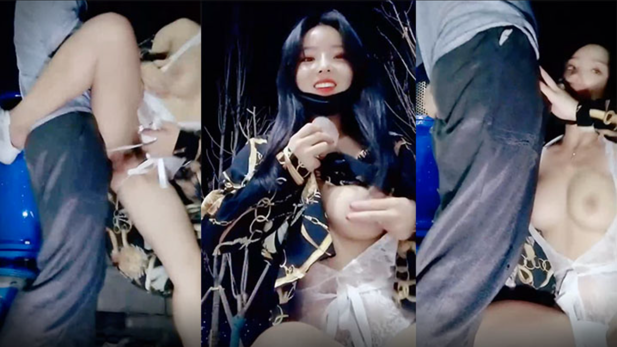 渣女来袭深夜户外勾搭路人激情啪啪脸口交大鸡巴，衣服都没脱就干上了，揉着奶子后入