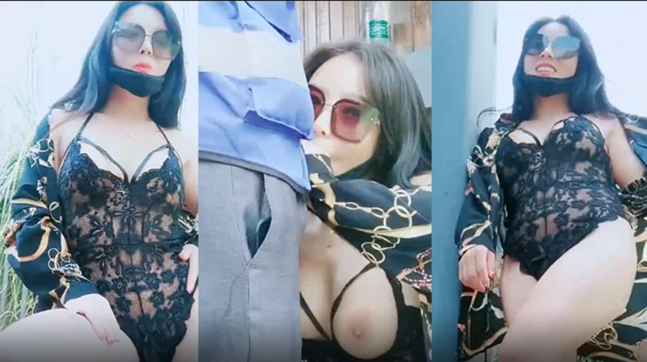 【渣女来袭】户外勾搭小哥激情啪啪公园内给小哥口交大鸡巴，性感的情趣内衣让小哥揉著奶子后入爆草骚逼和菊花