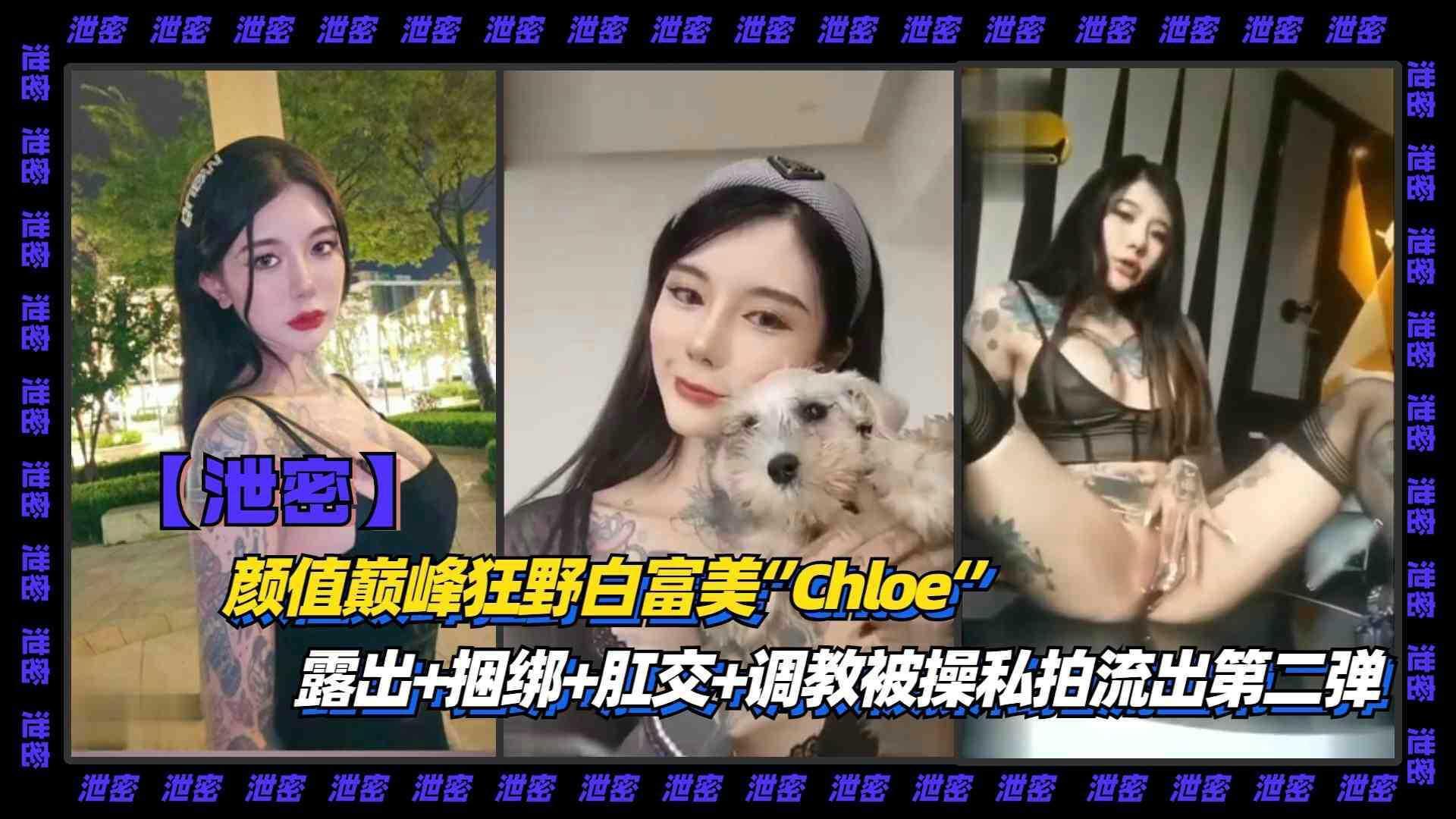 2-3【重磅泄密】颜值巅峰狂野白富美‘Chloe’露出 捆绑 肛交 调教被操私拍流出第二弹