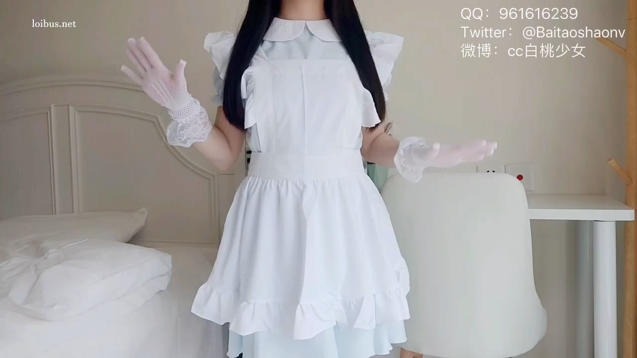 白桃少女-白网袜女仆=福利姬