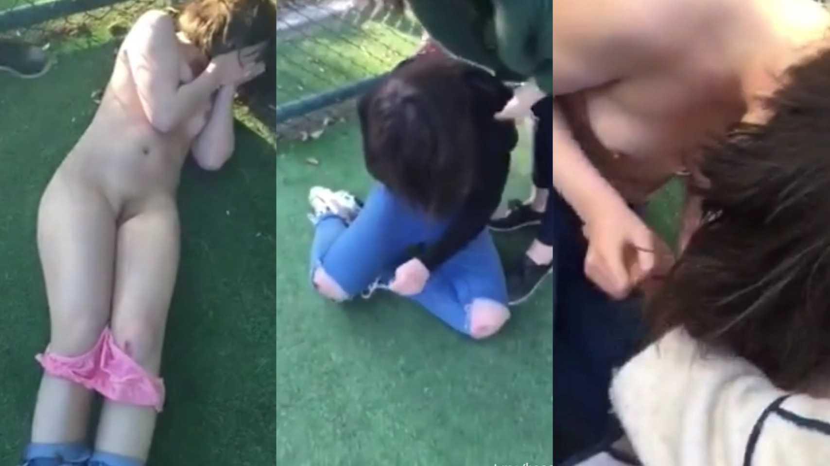 真实校园暴力门事件 一群渣滓操场强行拔掉女同学内衣裤②     更多校园暴力 请移步主页合集！多多支持！
