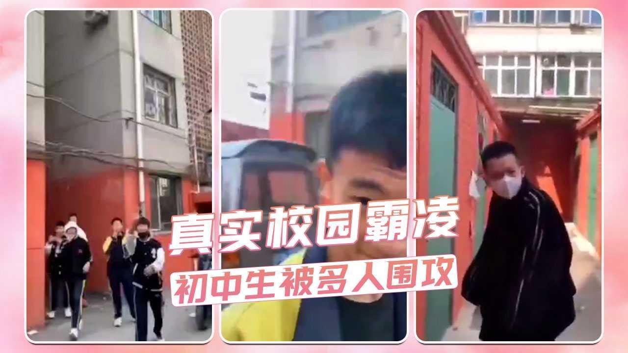 真实校园霸凌  初中生被多人围攻