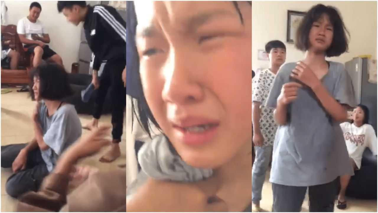 真实校园暴力 一群人欺负殴打一个学生妹 太可恶了