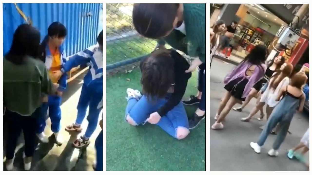 【国内外霸凌少女群殴事件合集】