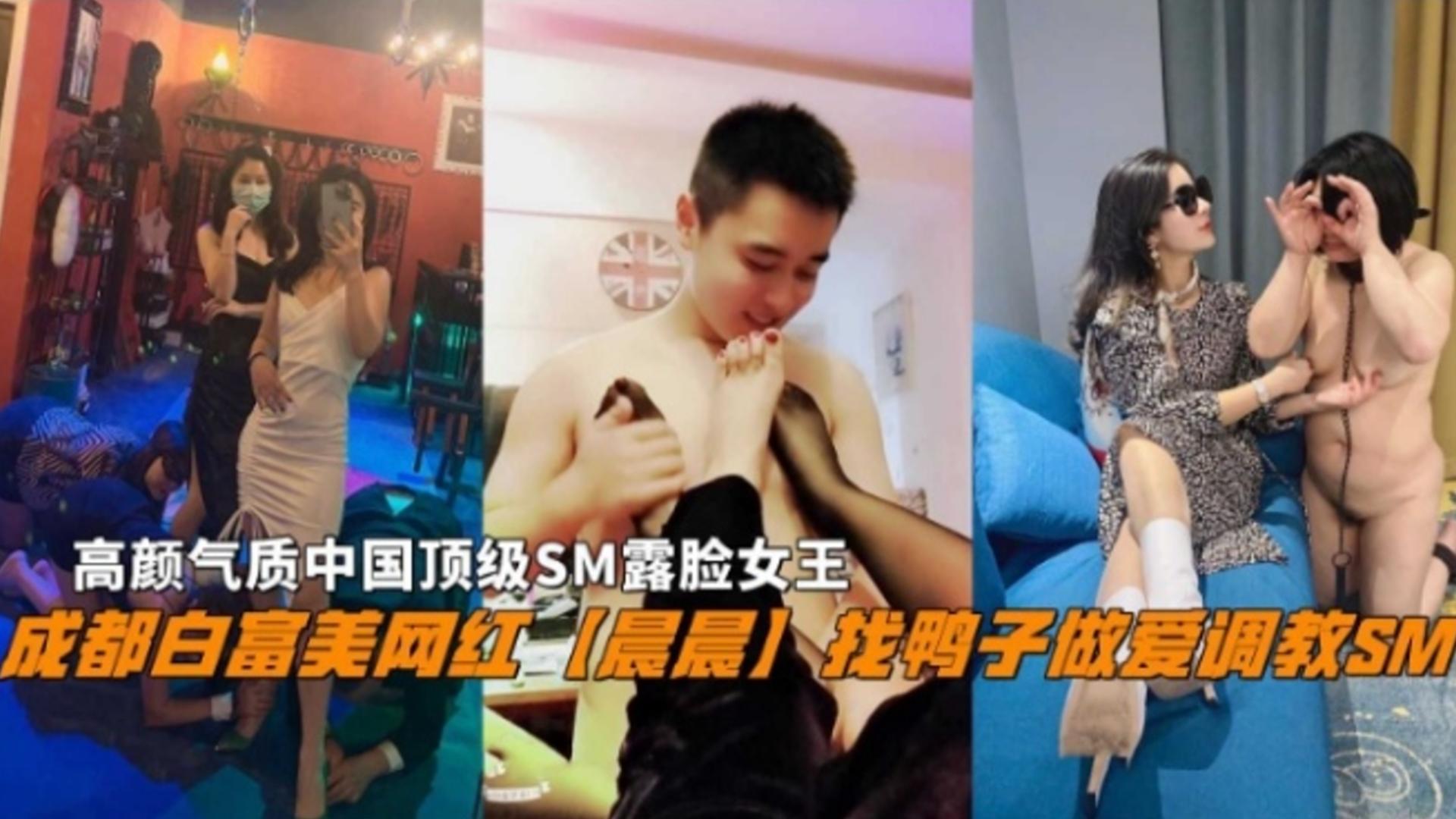 成都白富美网红『晨晨』找鸭子做爱调教SM，高颜气质中国顶级SM露脸女王