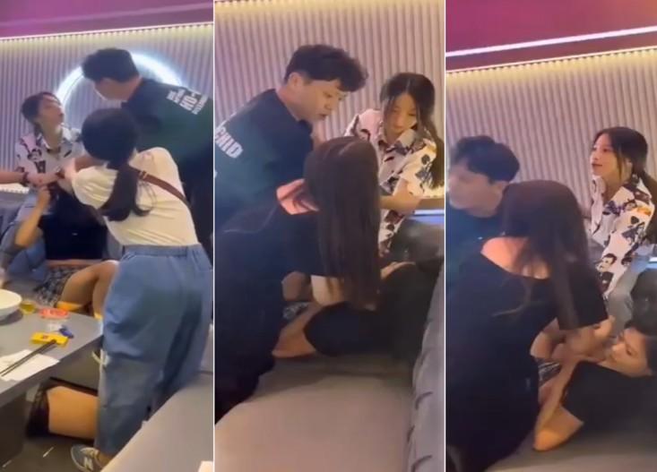 【抓奸】KTV抓小三，场面真刺激xs