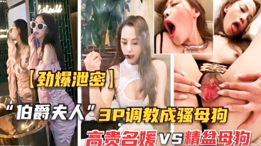 伯爵夫人3P调教成骚母狗，高贵名媛VS精盆母狗