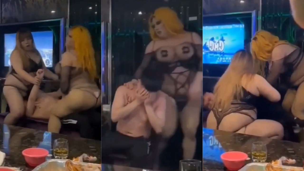 最难忘的生日！长沙小伙庆生 兄弟找了两个巨乳肥臀的极品 KTV里双飞性福死了