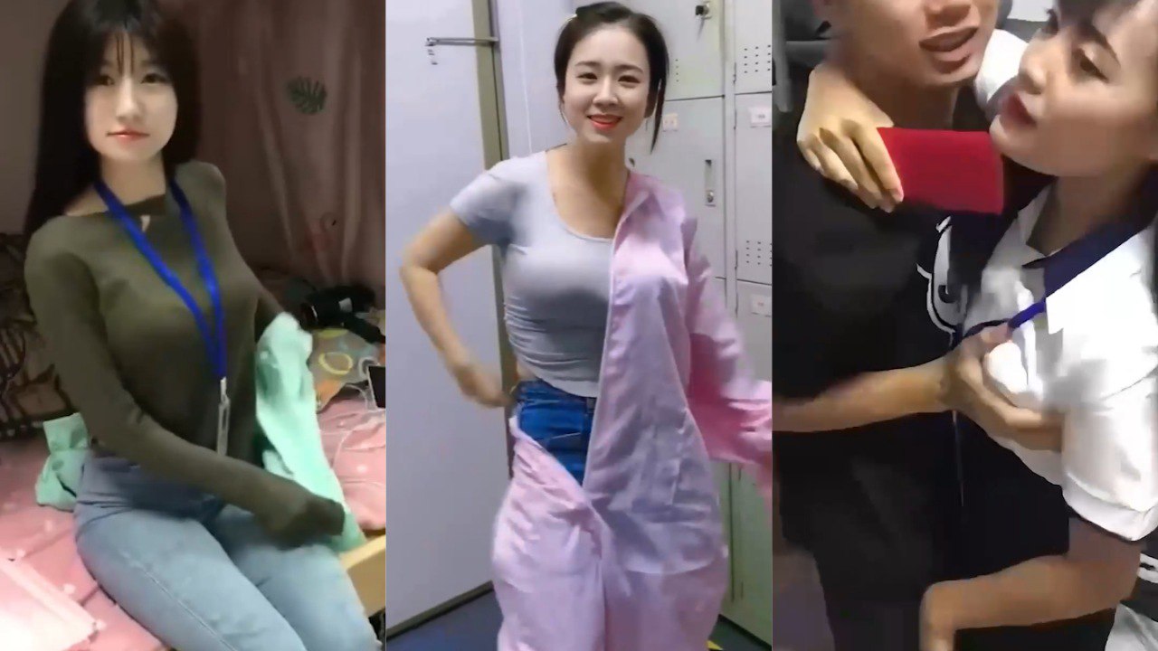 厂妹也有极品！豪乳厂妹发骚 员工宿舍里当工友面骑屌磨逼