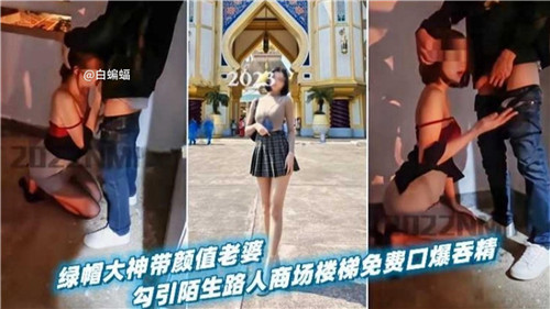 绿帽大神带颜值老婆勾引陌生路人商场楼梯免费口爆吞精-猎奇吃瓜