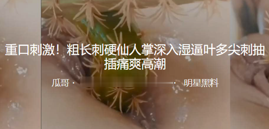 重口刺激！粗长刺硬仙人掌深入湿逼叶多尖刺抽插痛爽高潮-变态